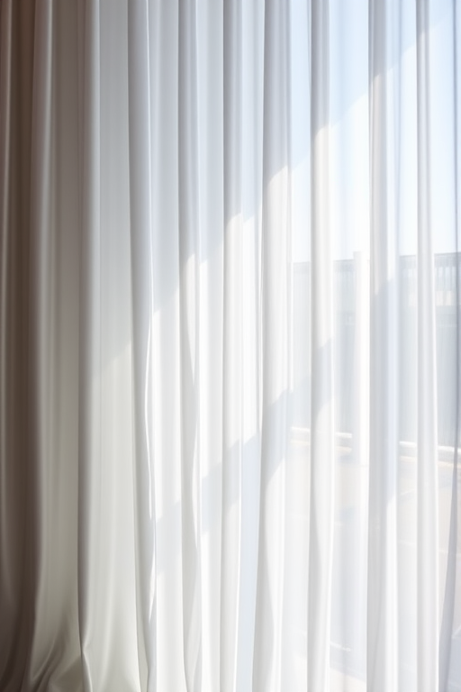 Generate a high-resolution image of a flowing silver curtain, using a DSLR camera with a 50mm lens, aperture set to f/2.8, ISO 100, shot from a 45-degree angle under soft natural lighting.