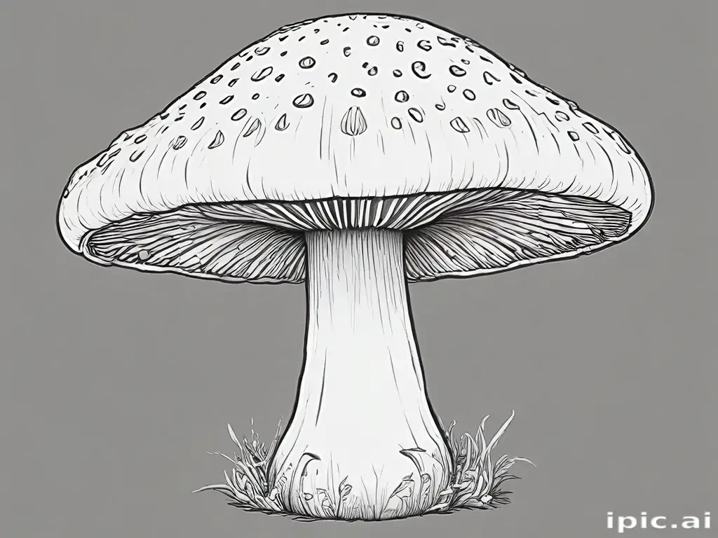 mushroom clip art black and white