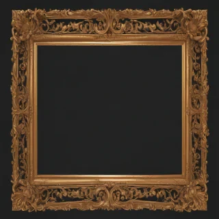 rectangle golden frame png