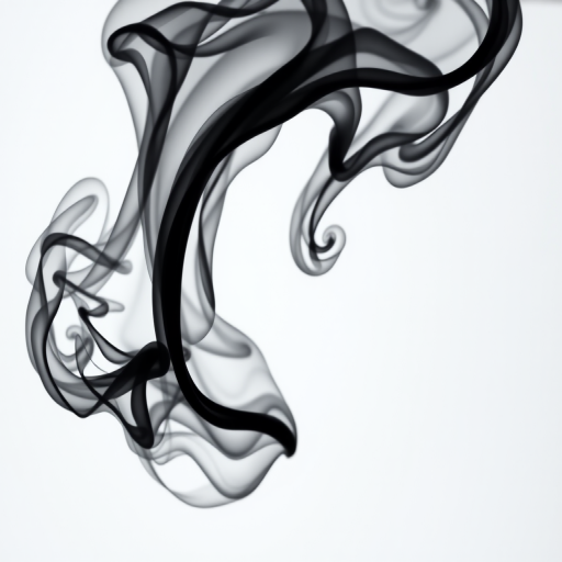 Create an abstract black smoke swirl design with a transparent background, 50mm lens, f/2.8 aperture, ISO 100, and natural lighting.