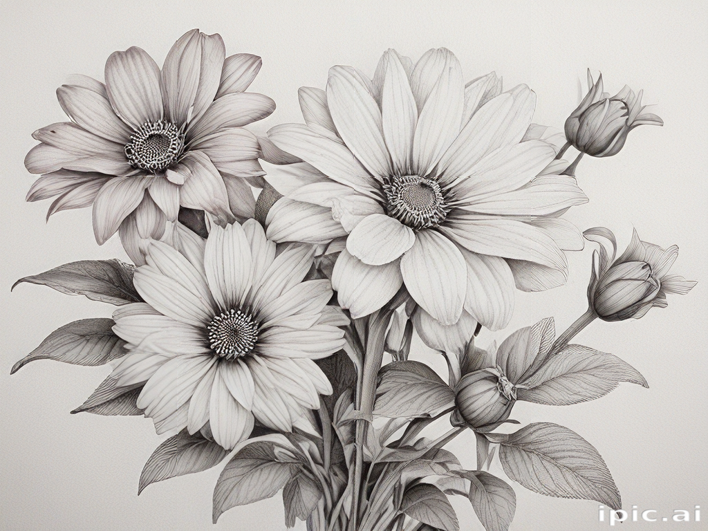 Elegant Black and White Floral Arrangement Featuring Beautiful Detailed ...