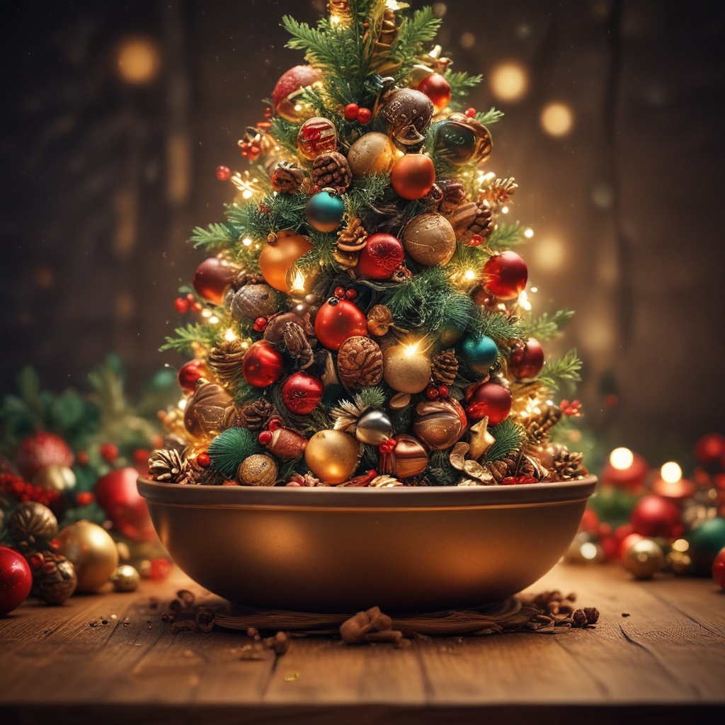Beautifully Decorated Christmas Tree with Colorful Ornaments and Warm ...