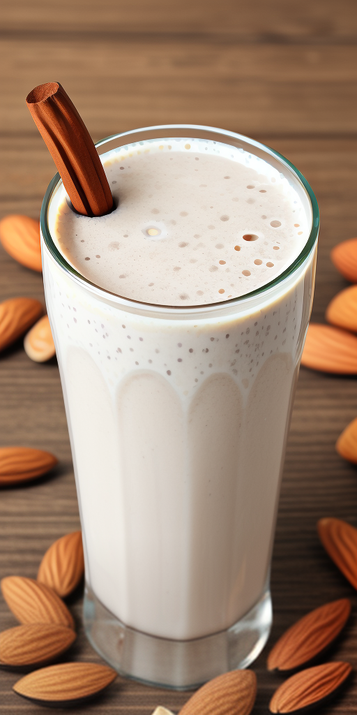 almond milk and protein shake