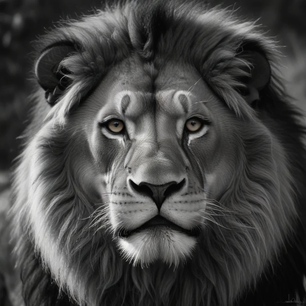 lion black and white pictures