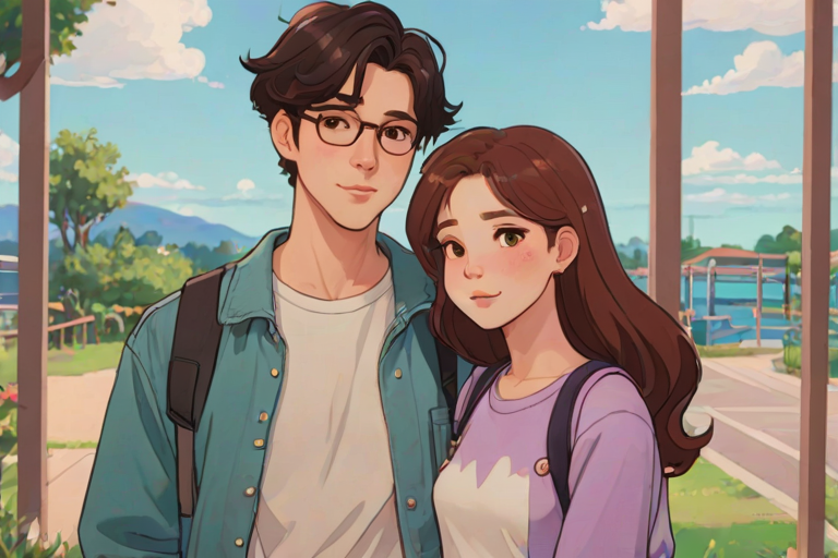 cartoon couple aesthetic