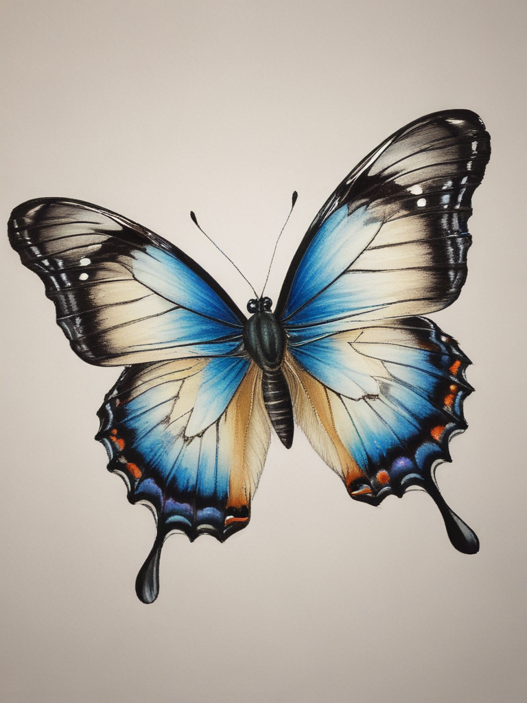 Stunning Blue Butterfly with Intricate Patterns and Vivid Color Details