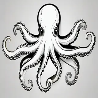 octopus clip art black and white