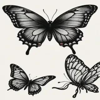 black butterfly outline