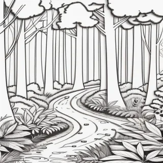 forest clipart black and white