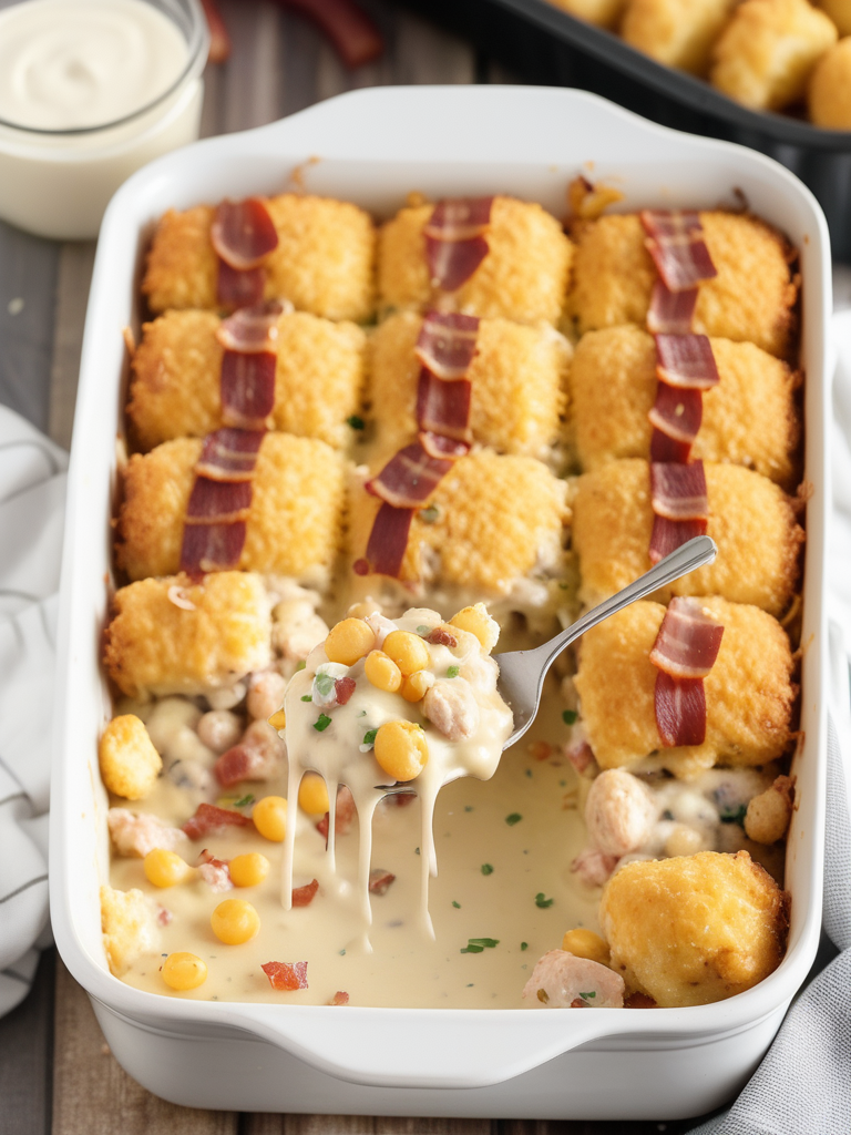 chicken bacon ranch tater tot casserole