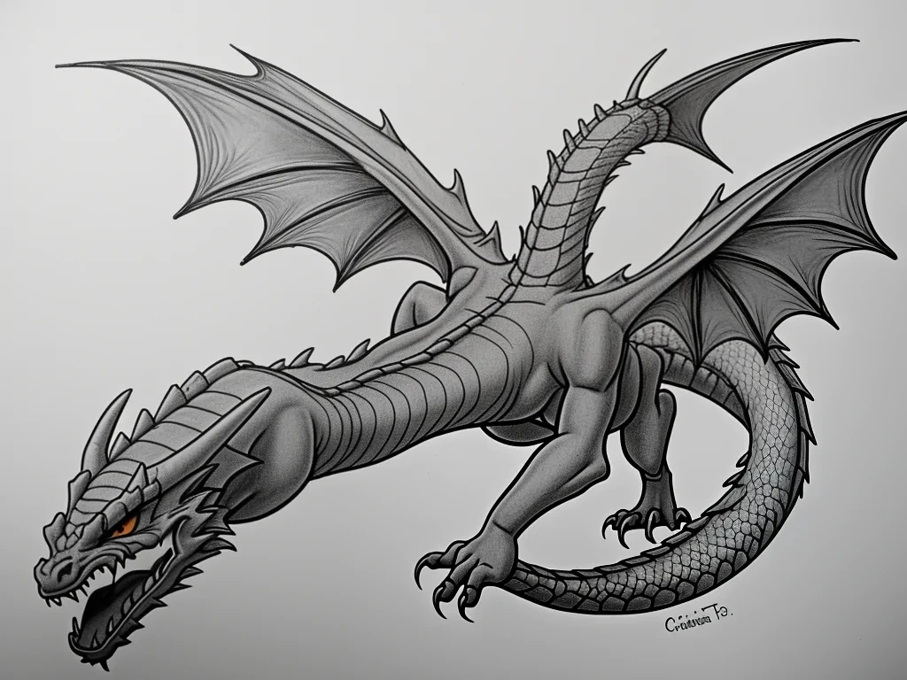 cartoon drawing of a dragon