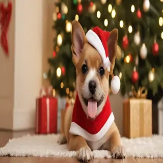 christmas dog wallpaper cute