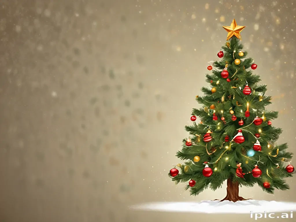 A Beautifully Decorated Christmas Tree with Red Ornaments and Star Topper.