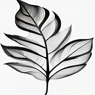 black and white clipart leaf