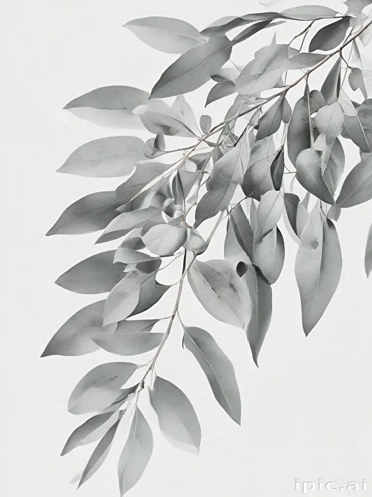 eucalyptus clipart black and white