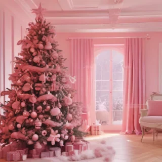 pink christmas aesthetic wallpaper
