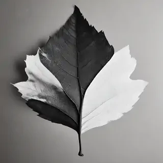leaf white and black
