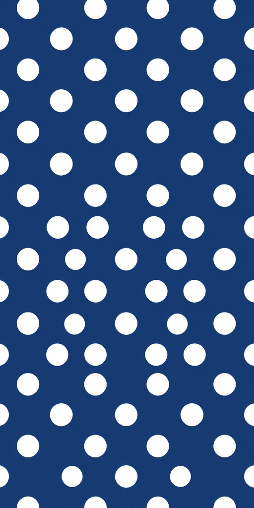 create a seamless pattern of white polka dots on a dark blue background, with a 50mm f/1.8 lens, ISO 100, aperture priority mode, shot from a top-down view, using a DSLR camera