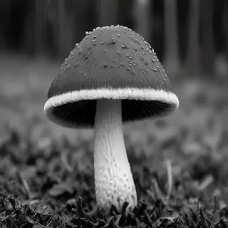 mushroom black and white