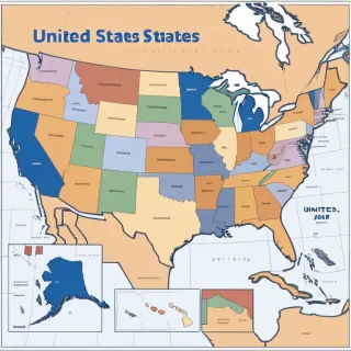 map of united states with states