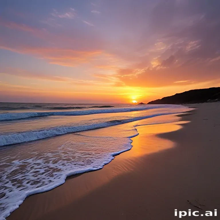 sun set on beach