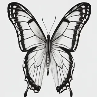butterfly png black and white