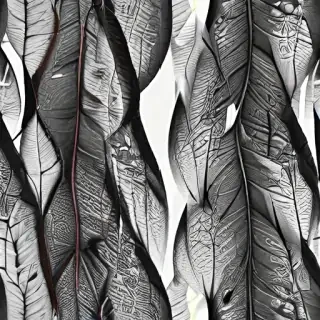 leaf white and black
