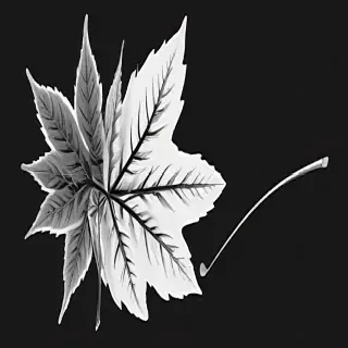 leaf clip art black and white