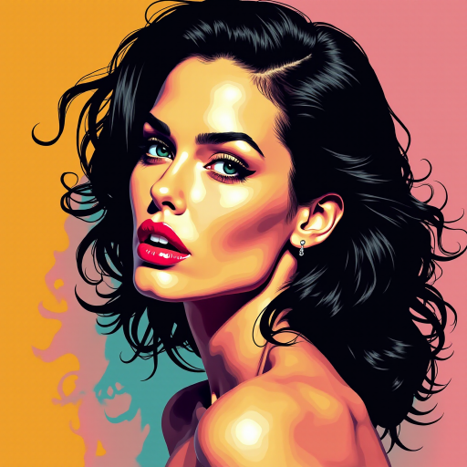 A pop art piece of angelina jolie