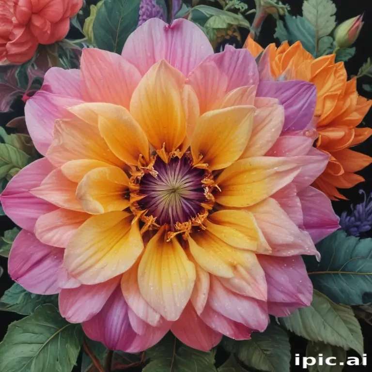 colourful flower drawing