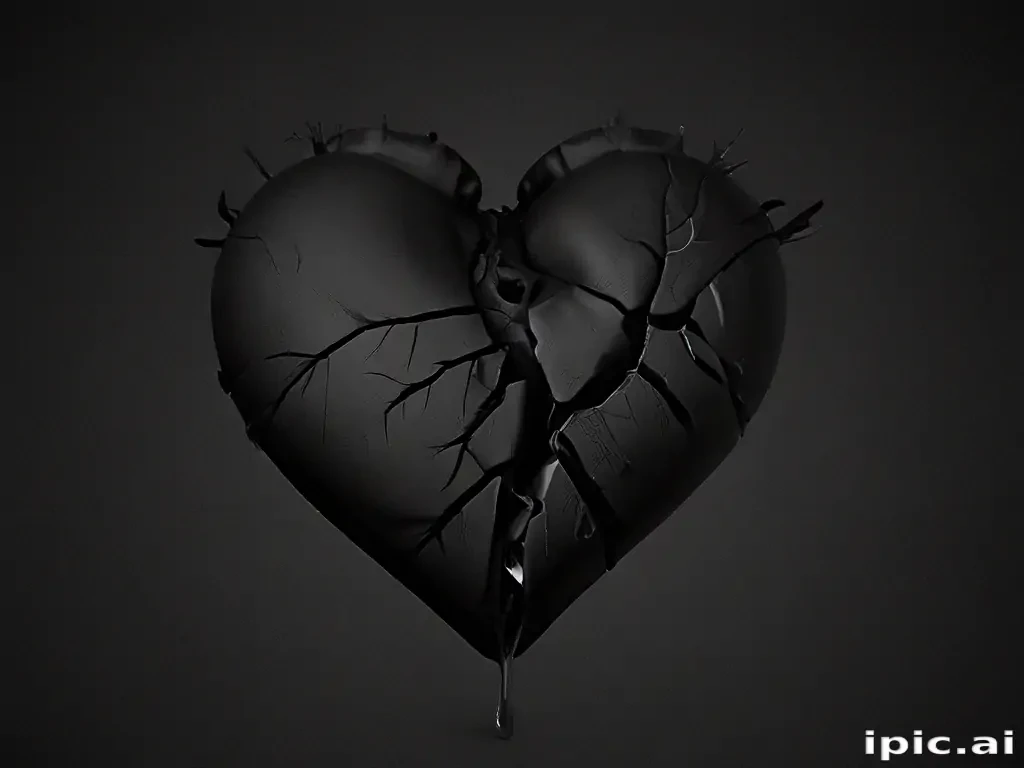 broken heart black