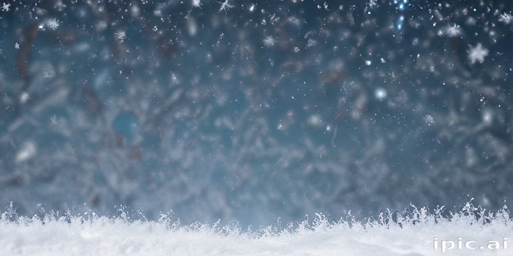 Delicate Snowflakes Gently Falling on a Serene Winter Wonderland Background