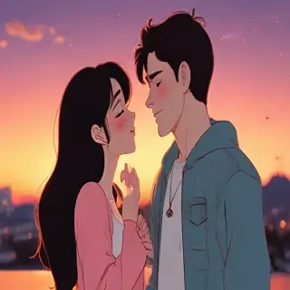 cartoon couple aesthetic