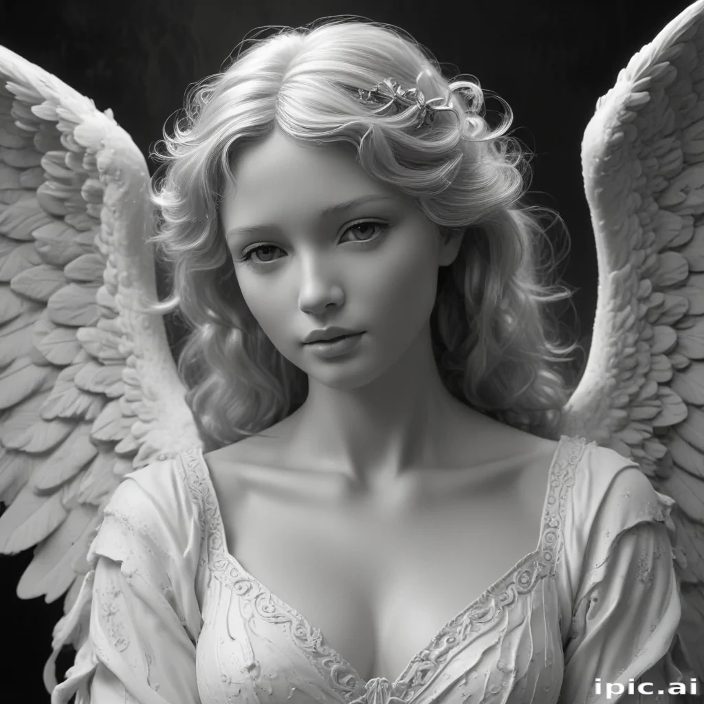 black and white angel