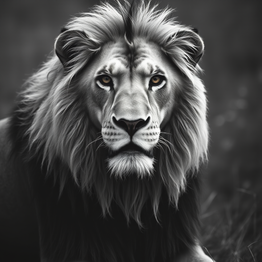 lion black and white