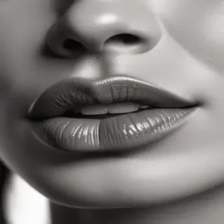 lips black and white clipart