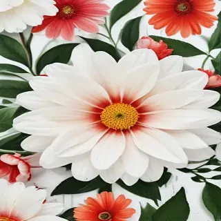 flowers with white background
