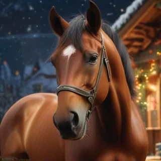merry christmas images with horses
