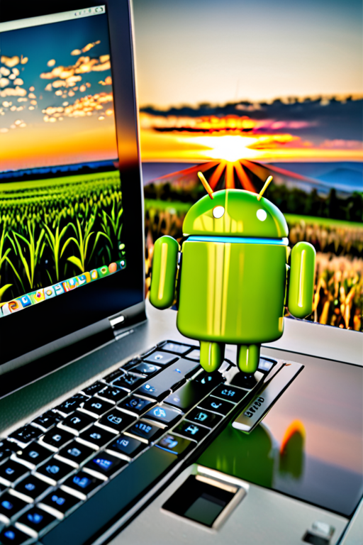 computer with android java code with sun rise