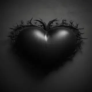 aesthetic black heart wallpaper