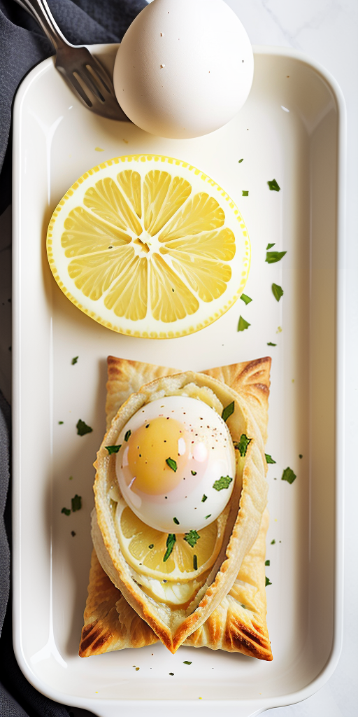egg dish with a lemon turnover