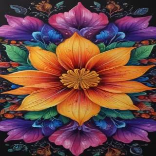 colourful flower drawing
