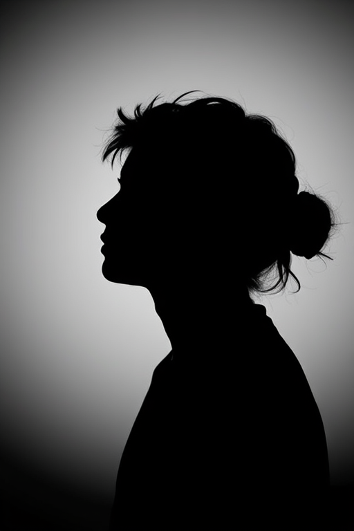 /imagery generating prompt: create a high-resolution abstract black silhouette against a contrasting background, using a DSLR camera, f/2.8 aperture, 50mm lens, and HDR style to enhance details and depth.