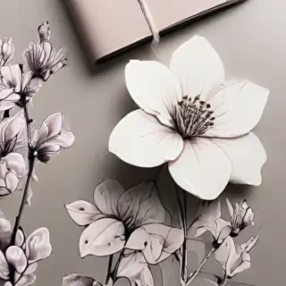 flower aesthetic drawings
