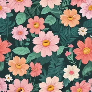 cartoon flowers aesthetic