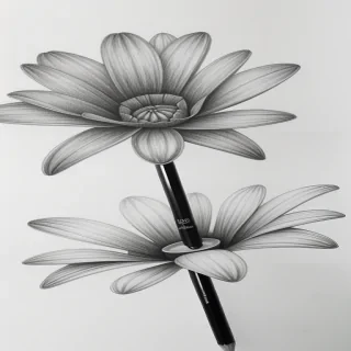 flower pencil drawing
