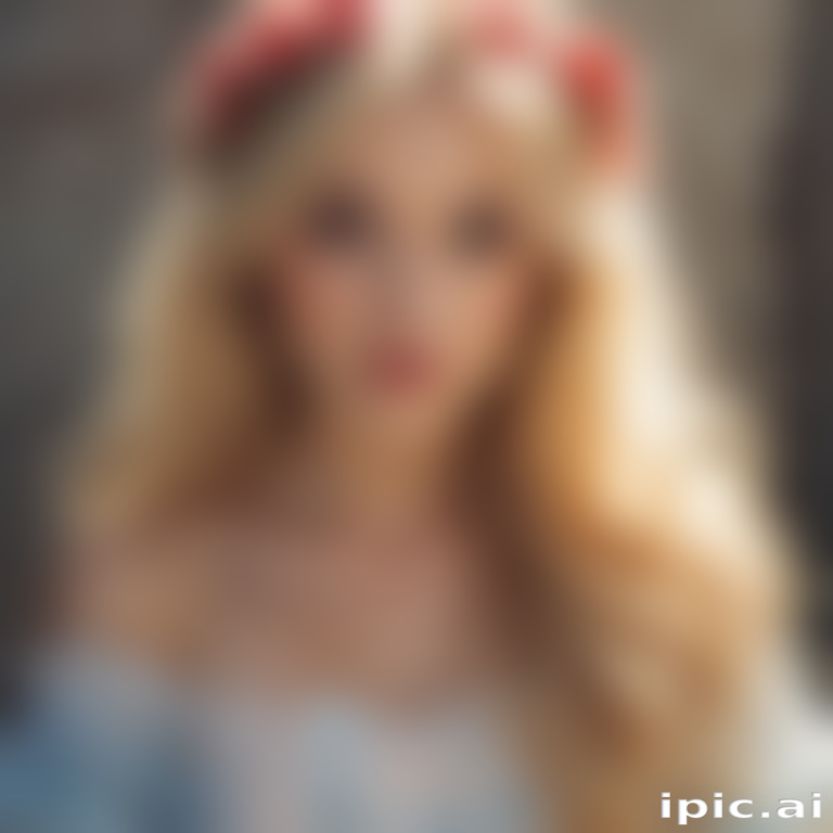 A Dreamy Portrait of a Young Woman with Flowing Hair and Floral Accents.