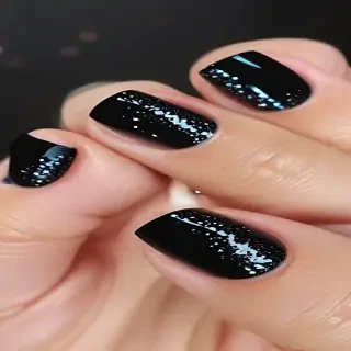 black with glitter