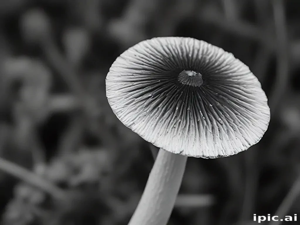 mushroom black and white