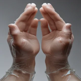 transparent praying hands